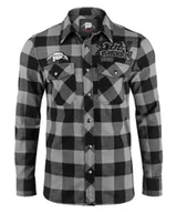 Koszule męskie - koszula OZZY CHECKSHIRT LONGSLEEVE black/charcoal-XL - miniaturka - grafika 1