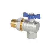 Zawory i kraniki - Zawór kulowy kątowy ze śrubunkiem z pokrętłem motylkowym 3/4" GW/GZ Invena Prov - miniaturka - grafika 1