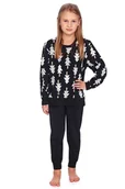 Piżamy dla dziewczynek - Piżama dziecięca Zuna czarna w choinki 110/116 - miniaturka - grafika 1