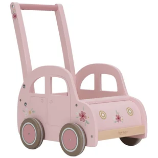 Drewniany pchacz Auto Pink, Little Dutch - Zabawki zręcznościowe - miniaturka - grafika 1