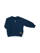 Bluzy dla chłopców - Chłopięca bluza dresowa rozpinana granatowa Nicol - miniaturka - grafika 1