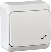 Wyłączniki światła i elektryczne - Łącznik natynkowy schodowy, biały Prima - miniaturka - grafika 1