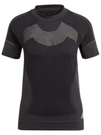 Koszulki sportowe damskie - Adidas Koszulka sportowa "Primeknit" w kolorze czarnym - miniaturka - grafika 1