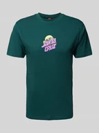 Koszulki męskie - T-shirt z nadrukiem z logo i okrągłym dekoltem - miniaturka - grafika 1