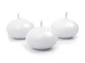 Urodziny dla dorosłych - PartyDeco Świeczka "Dysk pływający", biała, 40 mm, 50 szt SDMAT40-008-OP - miniaturka - grafika 1