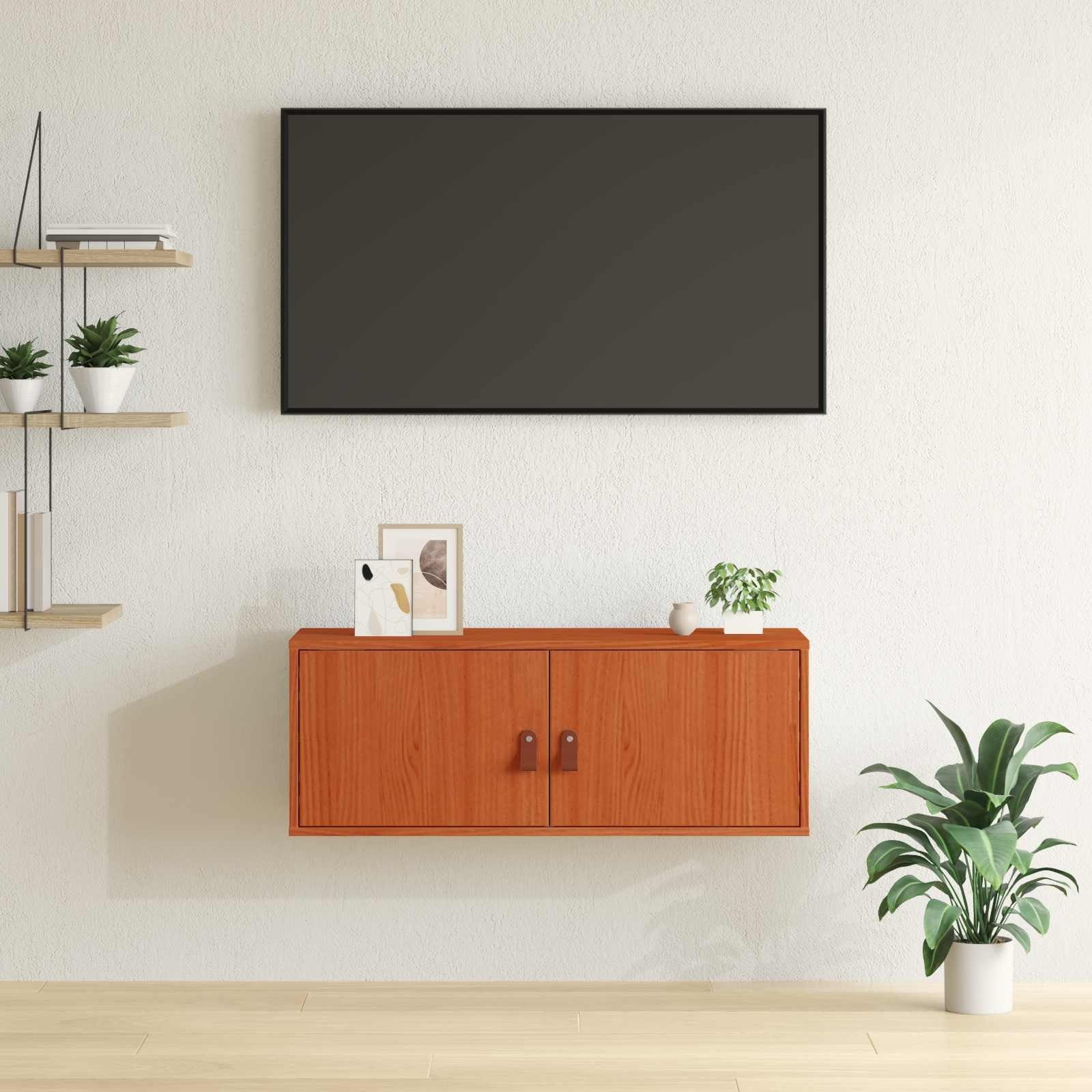 vidaXL vidaXL Szafka ścienna Woskowy Brąz 80 x 30 x 30 cm Lite drewno sosnowe