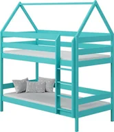 Łóżka dla dzieci i młodzieży - Elior Łóżko dziecięce przypominające domek, turkus - Zuzu 3X 200x90 cm - miniaturka - grafika 1