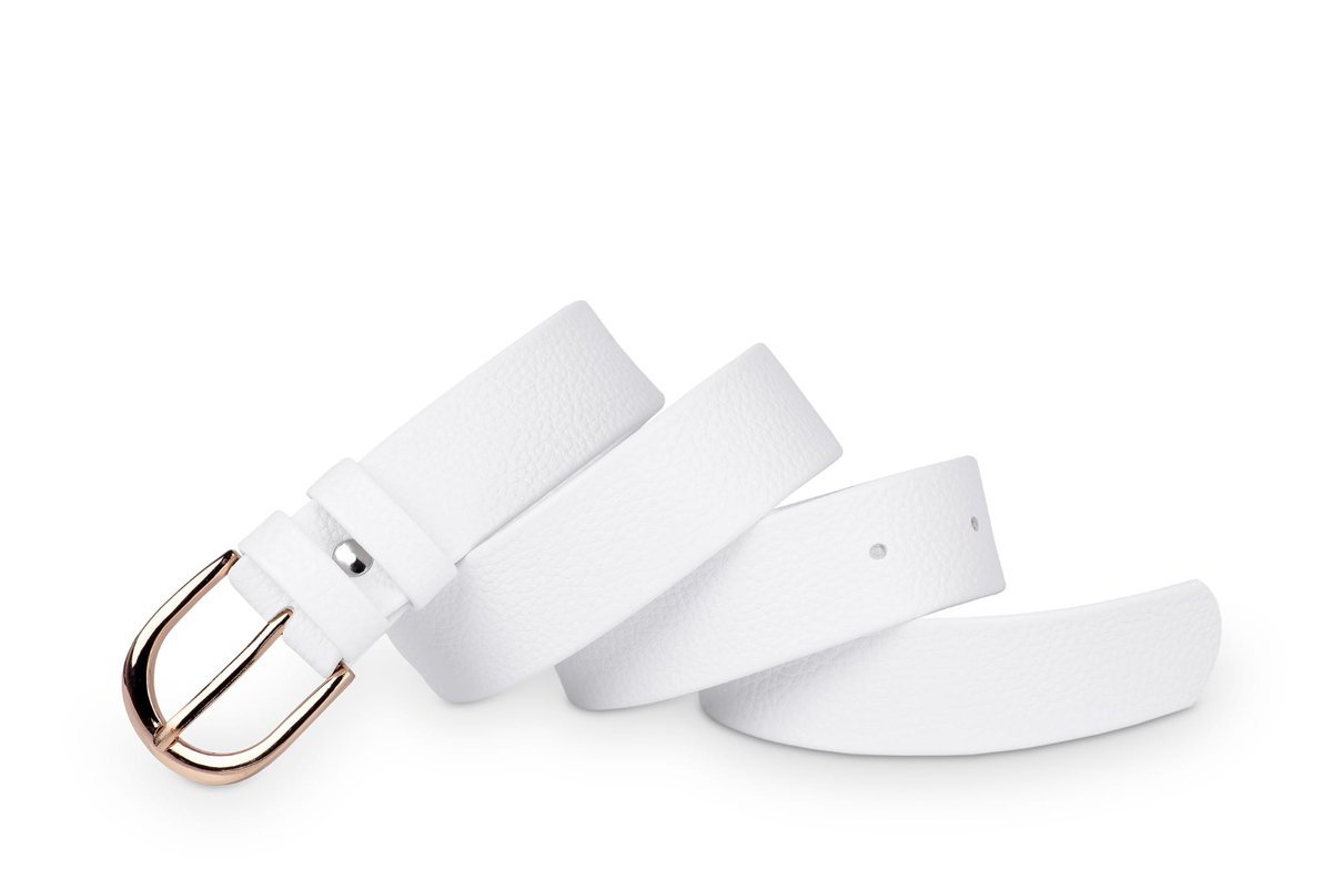 Pasek damski klasyczny biały eko 3 cm
