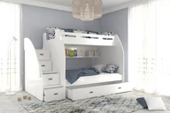 Łóżka dla dzieci i młodzieży - Łóżko piętrowe 120/90x200 szuflada + materac ZUZIA - miniaturka - grafika 1