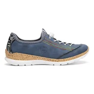 Sneakersy damskie - Sneakersy Niebieskie N42T0-14 (RI75-a) Rieker - miniaturka - grafika 1