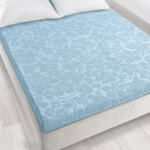 Prześcieradło Frotte Żakardowe Bez Gumki 150X205Cm Błękit - Prześcieradła - miniaturka - grafika 1