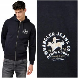 Wrangler GRAPHIC ZIP HOODIE rozpinana bluza bawełniana z kapturem M - Bluzy męskie - miniaturka - grafika 1