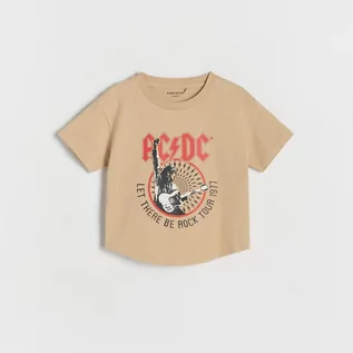 Koszulki dla chłopców - Reserved - T-shirt AC/DC - Beżowy - grafika 1