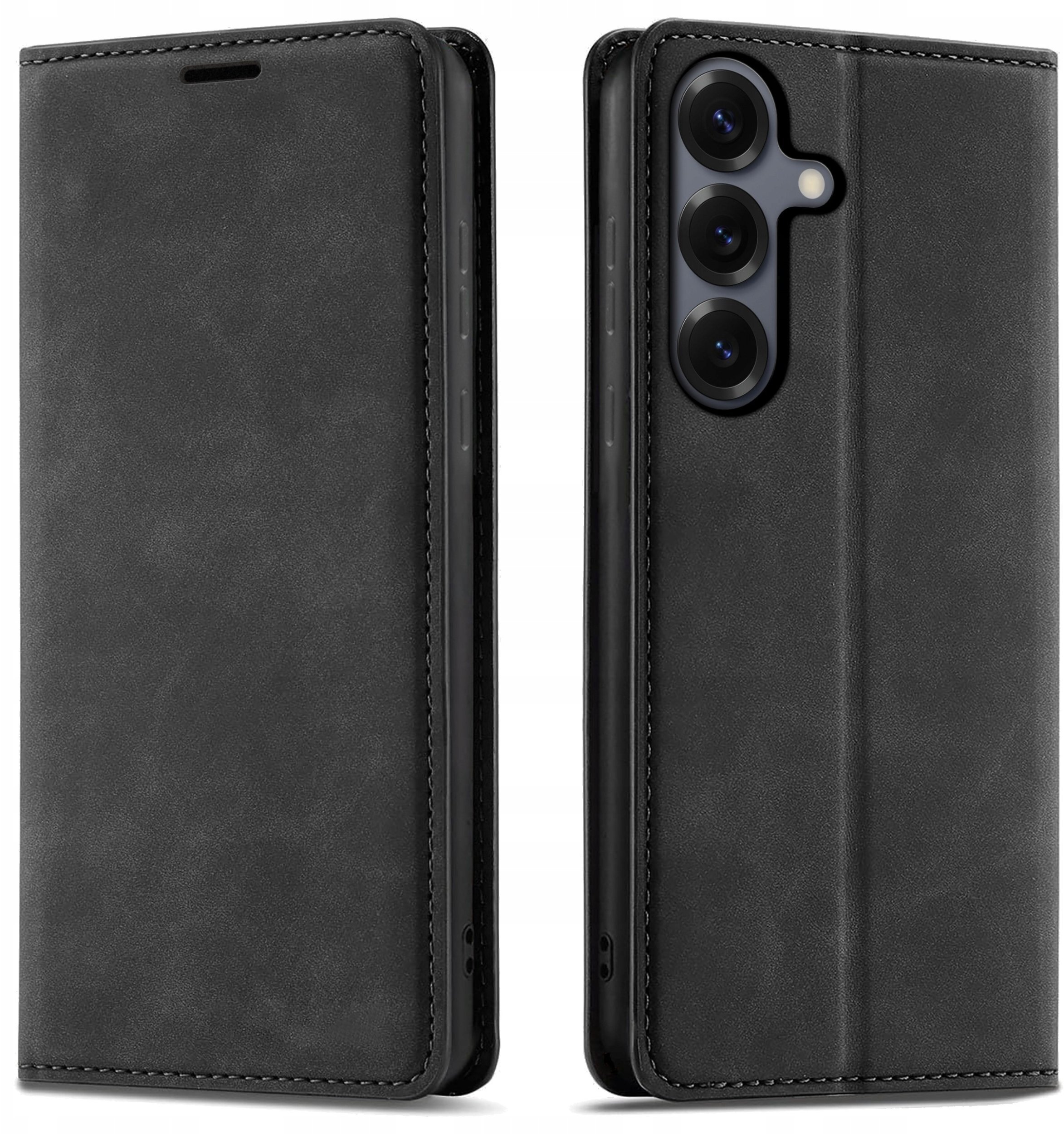 krainaGSM Etui Z Klapką Do Samsung S26 Fe Zamykane Magnetyczne Skórzane + Szkło 9H