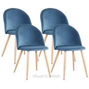 Krzesła - Vintage AliExpress Zestaw 4 nowoczesnych aksamitnych jadalni tapicerowane krzesła z metalowe nóżki Nordic - miniaturka - grafika 1