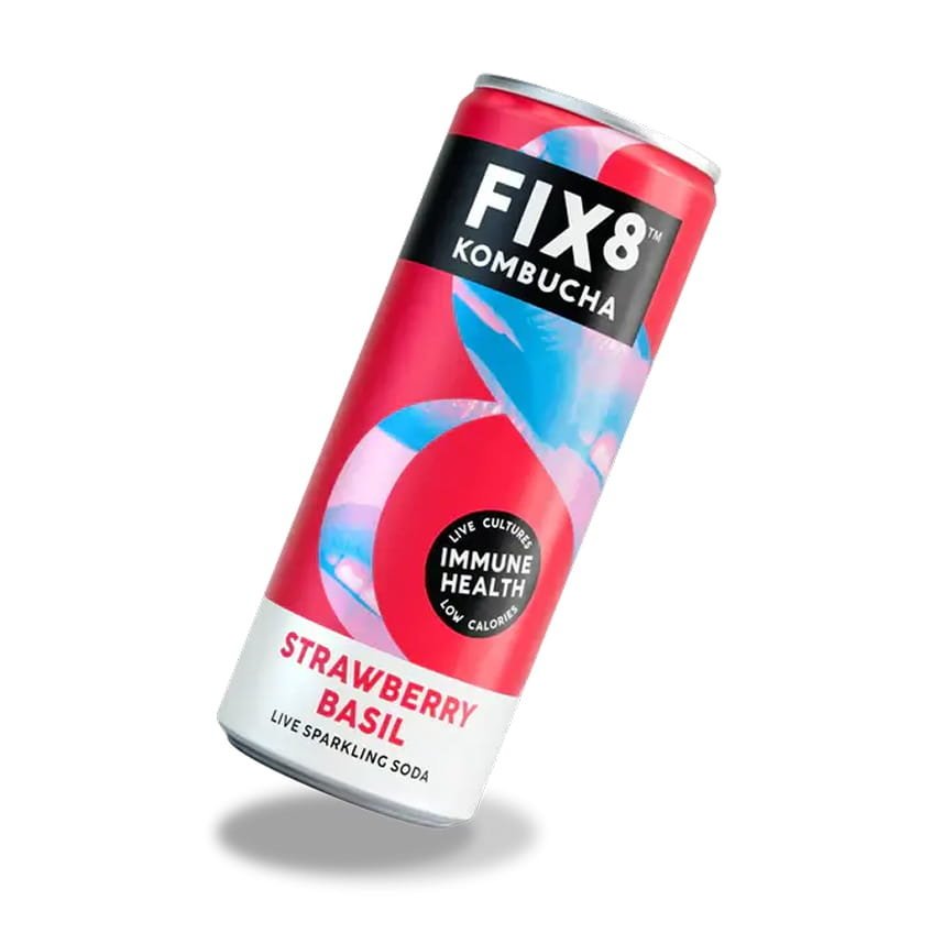 Napój Kombucha FIX8 Strawberry Basil Truskawka Bazylia fermentowany 250 ml