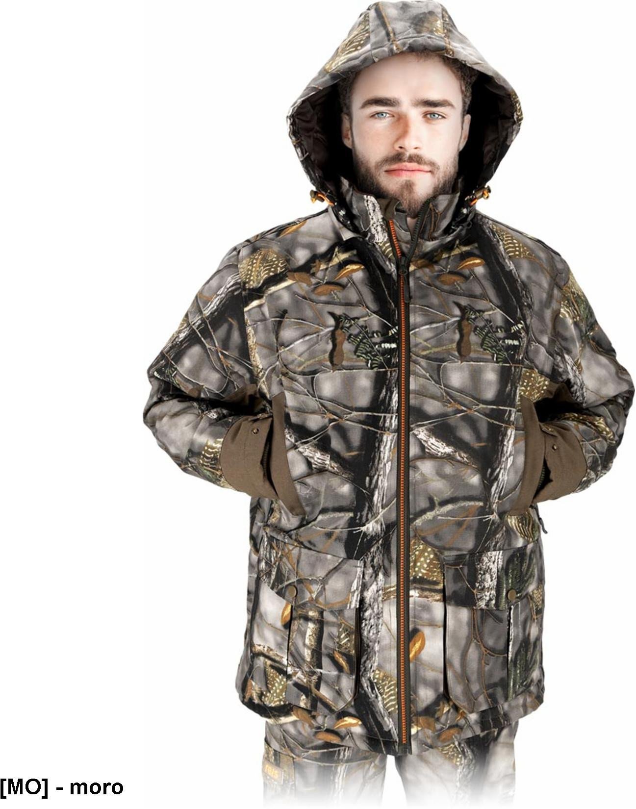 BULL - męska kurtka ocieplana kołnierz stójka trwała wygodna pikowana podszewka odpinany kaptur 5 kieszeni wentylacja pod pachami regulacja rękawów L