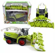 Samochody i pojazdy dla dzieci - DUŻY KOMBAJN DO KUKURYDZY HEDER RUCHOME ELEMENTY ZIELONA MASZYNA ROLNICZA - miniaturka - grafika 1