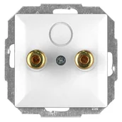 Gniazdka elektryczne - Abex Perła biały gniazdo głośnikowe PT-2GP PT-2GP-bialy - miniaturka - grafika 1