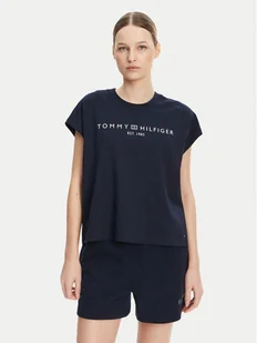 Tommy Hilfiger T-Shirt WW0WW46113 Granatowy Regular Fit - Koszulki i topy damskie - miniaturka - grafika 1