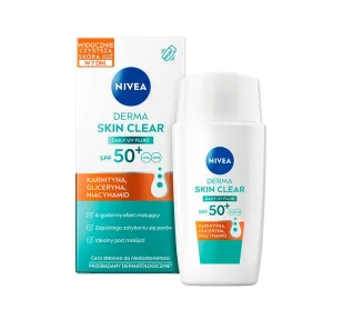 NIVEA Derma Skin Clear lekki fluid przeciwsłoneczny SPF 50+ 40 ml - Kremy do twarzy z filtrem NIVEA Derma Skin Clear lekki fluid przeciwsłoneczny SPF 50+ 40 ml - Kremy do twarzy z filtrem - miniaturka - grafika 1
