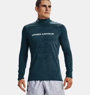 Koszulki sportowe męskie - Under Armour CG Armour Fitted Twist Mock Long Sleeve Shirt Men, niebieski XL 2021 Koszulki do biegania długi rękaw 1366069-413-XL - grafika 1