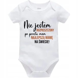 Body Dziecięce NIE ROZPIESZCZONY Na Mikołajki Święta Pod Choinkę Białe 56cm - Body dla niemowląt - miniaturka - grafika 1