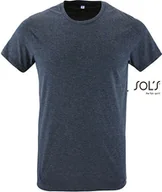 Koszulki męskie - SOLS T-shirt męski Slim Fit 00553 Heather Denim XXL - miniaturka - grafika 1