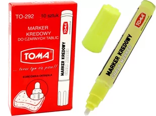 Marker kredowy TOMA TO-292 4,5mm pastelowy żółty 10 sztuk - Markery do tablic - miniaturka - grafika 1