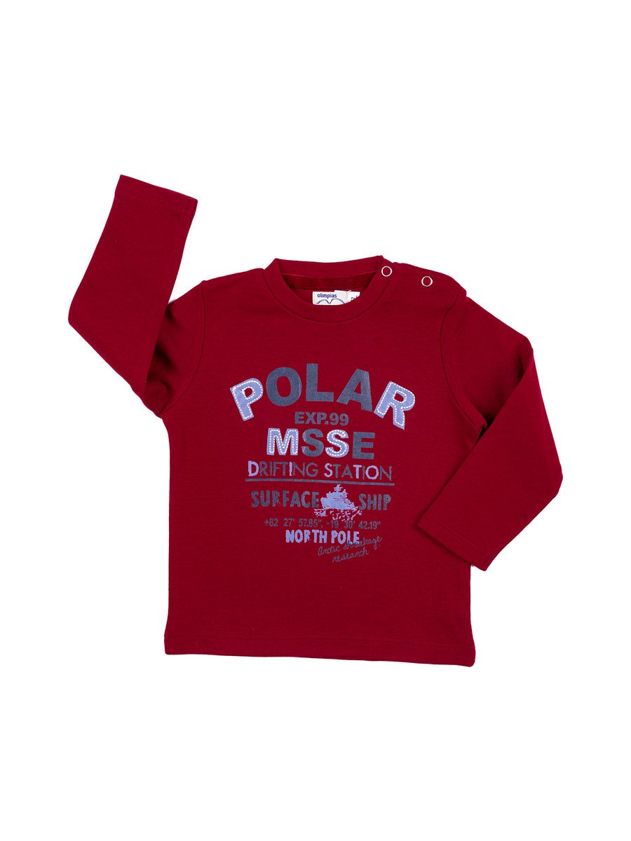 Chłopięca bluzka z długim rękawem bordowa Olimpias r.80