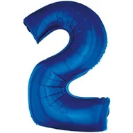 Balony i akcesoria - GoDan Balon foliowy cyfra 2, 34", niebieska FG-C85N2 - miniaturka - grafika 1