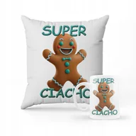 Gadżety dla niej i dla niego - ZESTAW PODUSZKA + KUBEK Prezent Dla Chłopaka Super Ciacho + IMIĘ - miniaturka - grafika 1