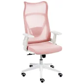 Fotele i krzesła biurowe - Beliani Krzesło biurowe BARD Pastelowy róż - miniaturka - grafika 1