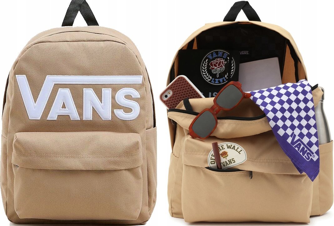 PLECAK SZKOLNY VANS OLD SKOOL BEŻOWY DUŻY KLASYK REALM DESKA DESERT