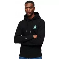 Bluzy męskie - Superdry Męska bluza z kapturem z logo Osaka, Czarny, M - miniaturka - grafika 1
