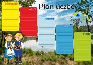 Plan lekcji dla dzieci / Plan ùczbë (kaszubski) - Szkolne artykuły papiernicze - miniaturka - grafika 1