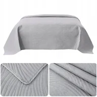 Koce - NARZUTA kapa pled 200x220 PIKOWANA tłoczona MIKROFIBRA Federico SZARA - miniaturka - grafika 1