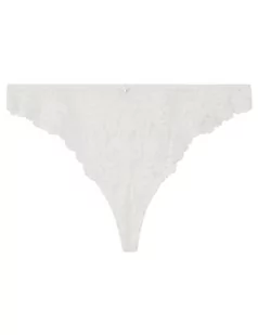 Women'secret Stringi Koronka Mikrofibra Biały, Żółty/Off White, XL - Majtki damskie - miniaturka - grafika 1