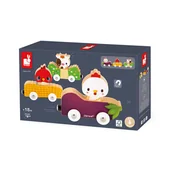 Zabawki zręcznościowe - Magnetyczne drewaniane pojazdy ze zwierzątkami gospodarskimi Farma 18 m+, Janod - miniaturka - grafika 1