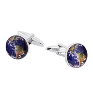 Spinki do mankietów i krawatów - Spinki do mankietów Ziemia z Kosmosu X2 BOC010 - miniaturka - grafika 1