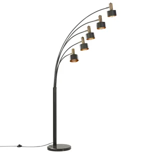 Lampa Podłogowa Regulowana Metalowa Czarna Anbesa - Lampy stojące - miniaturka - grafika 1
