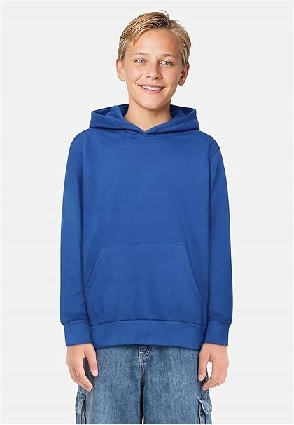 URBAN CLASSICS NIEBIESKA BLUZA DZIECIĘCA Z KAPTUREM I KIESZENIĄ 134/140 6FA
