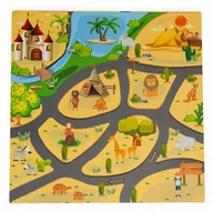 Maty piankowe - Mata piankowa dla dzieci puzzle safari 9el 93x93cm - miniaturka - grafika 1