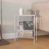 Inne meble do salonu - vidaXL Stojak na gazety, srebrny, 35x15x45 cm, stal - miniaturka - grafika 1