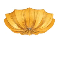 Oprawy, klosze i abażury - QAZQA Designerska lampa sufitowa złoty jedwab 52 cm 3-punktowy - Plu - miniaturka - grafika 1