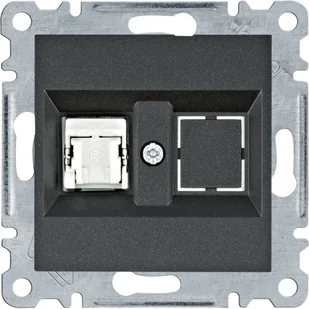 Hager Gniazdo komputerowe RJ45 kat. 5 FTP LUMINA - czarny mat - Gniazdka elektryczne - miniaturka - grafika 1