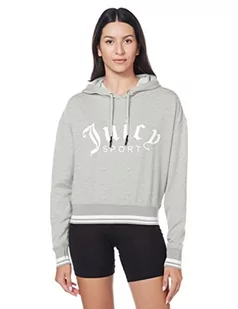 Juicy Couture Damska bluza z kapturem z przyciętym logo, jasnoszary wrzos, L - Bluzy damskie - miniaturka - grafika 1