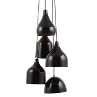 Lampy sufitowe - Beliani Lampa wisząca czarna 5 kloszy SAVIO - miniaturka - grafika 1
