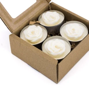 Miodowa mydlarnia tealights biała róża podgrzewacze bezzapachowe - Świece - miniaturka - grafika 1