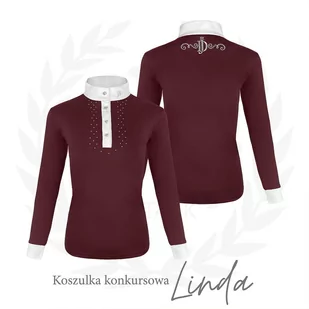 Koszula do jazdy konnej damska JD ATTACK Linda z długim rękawem konkursowa - Koszulki jeździeckie - miniaturka - grafika 1